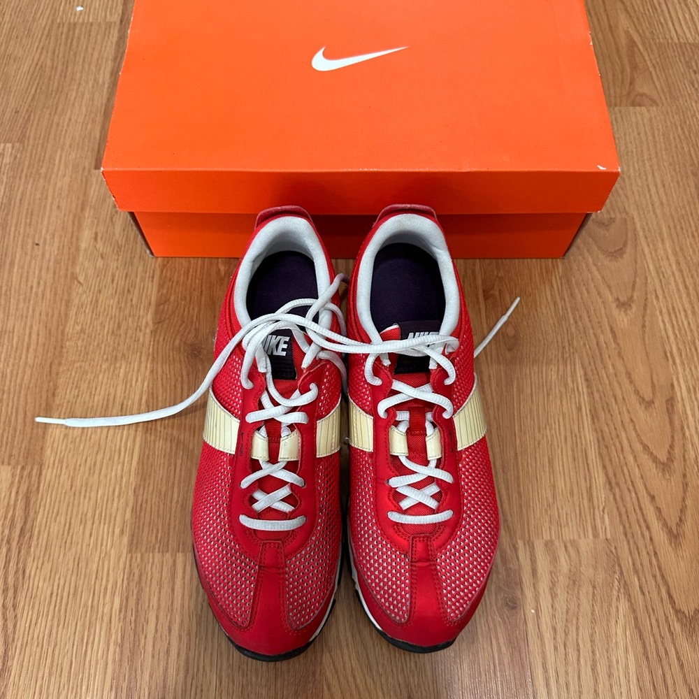 Nike Red and Gold Athletic Shoes